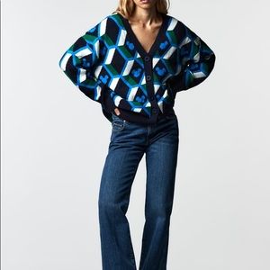 Zara New MICKEY MOUSE ©DISNEY LONG KNIT JACKET